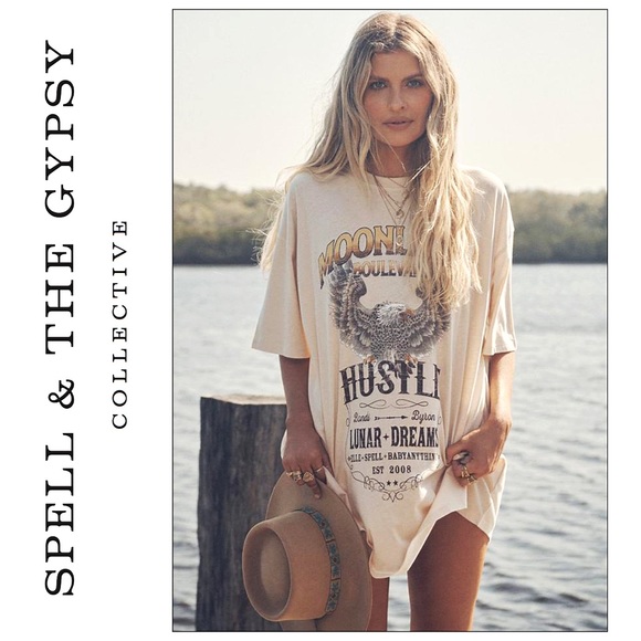 Spell & The Gypsy White Cult Tee Dress - Picture 1 of 7